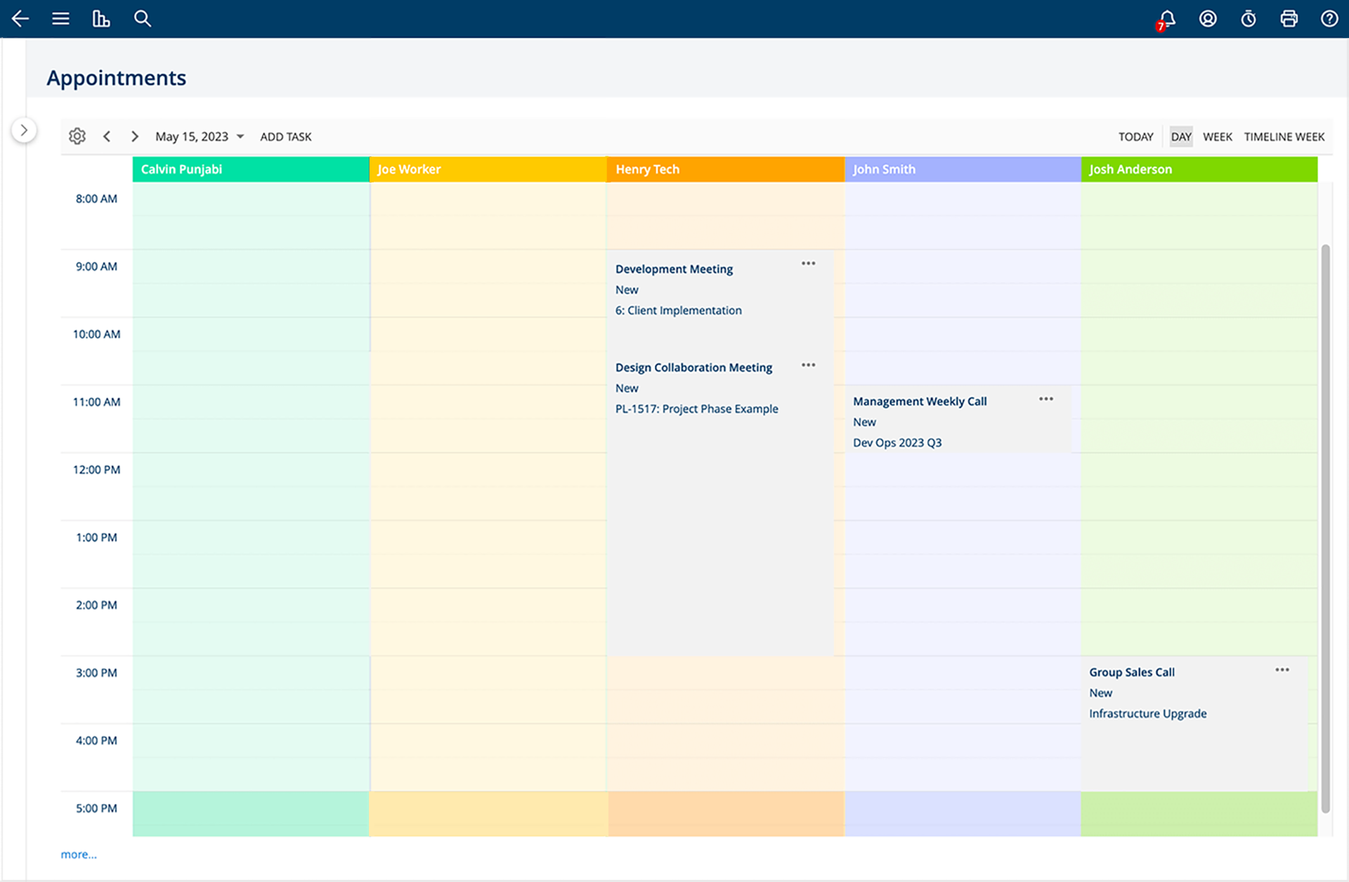 Appointment Calendar | Project Insight Features